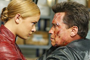 KRISTANNA LOKEN and ARNOLD SCHWARZENEGGER in the.futuristic action thriller "Terminator 3: Rise of the Machines," distributed by Warner Bros. Pictures..PHOTOGRAPHS TO BE USED SOLELY FOR ADVERTISING, PROMOTION, PUBLICITY OR REVIEWS OF THIS SPECIFIC MOTION PICTURE AND TO REMAIN THE PROPERTY OF THE STUDIO. NOT FOR SALE OR REDISTRIBUTION