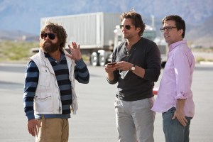 (L-r) ZACH GALIFIANAKIS as Alan, BRADLEY COOPER as Phil and ED HELMS as Stu in Warner Bros. Pictures’ and Legendary Pictures’ comedy “THE HANGOVER PART III,” a Warner Bros. Pictures release.