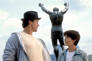 Sylvester Stallone and Sage Stallone in "Rocky V"